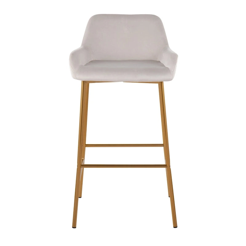 Silver Orchid Galotti Gold Fixed-Height Upholstered Bar Stool - Set of 2
