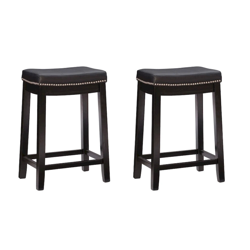 Sgabello da bar Linon Willamette in finta pelle (set da 2) - altezza bancone