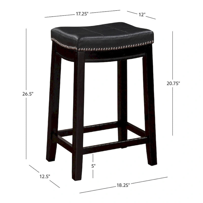 Sgabello da bar Linon Willamette in finta pelle (set da 2) - altezza bancone