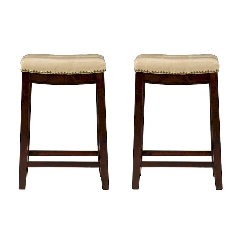 Sgabello da bar Linon Willamette in finta pelle (set da 2) - altezza bancone