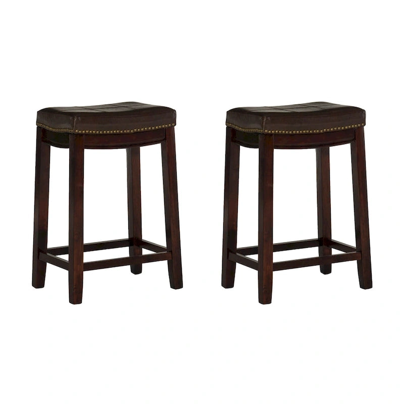 Sgabello da bar Linon Willamette in finta pelle (set da 2) - altezza bancone