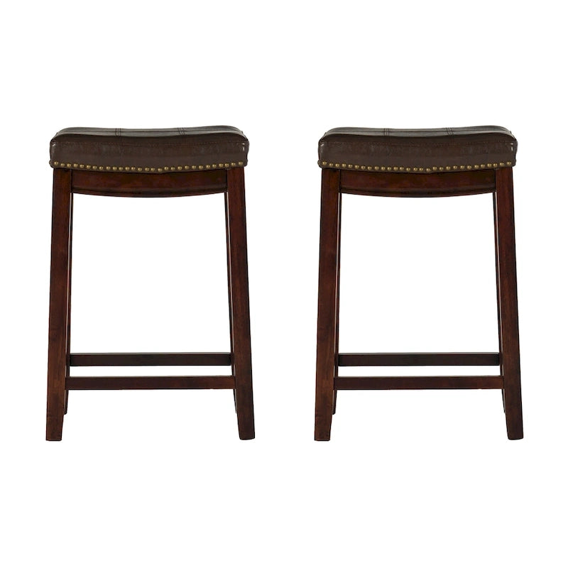 Sgabello da bar Linon Willamette in finta pelle (set da 2) - altezza bancone