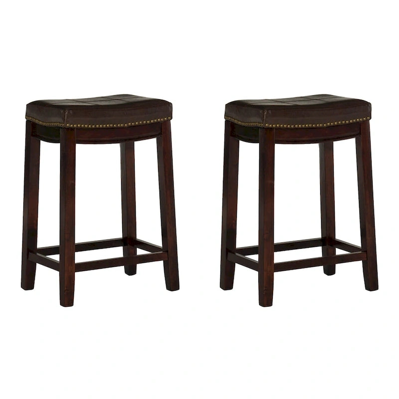 Sgabello da bar Linon Willamette in finta pelle (set da 2) - altezza bancone