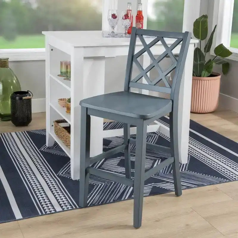 Taburete de bar de comedor de madera maciza y altura de mostrador Catron