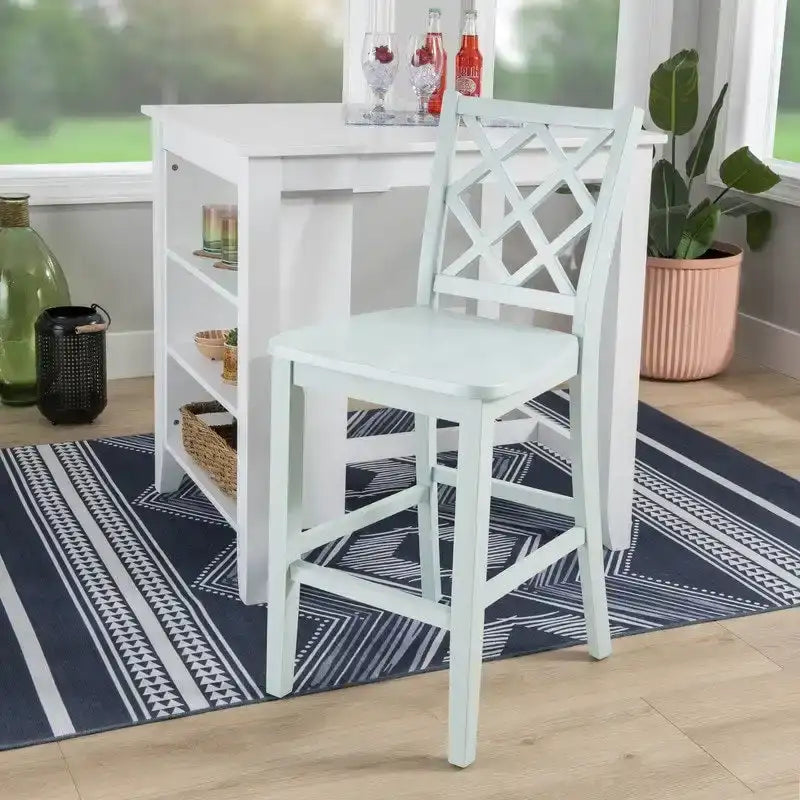 Taburete de bar de comedor de madera maciza y altura de mostrador Catron