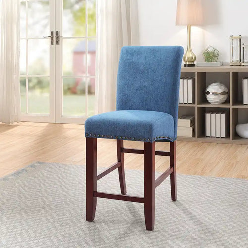 Taburete de bar Parsons de 24 con tachuelas decorativas