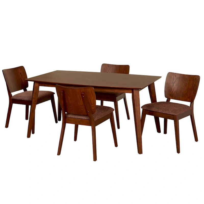 Juego de comedor Bernard de estilo moderno de mediados de siglo, 5 piezas