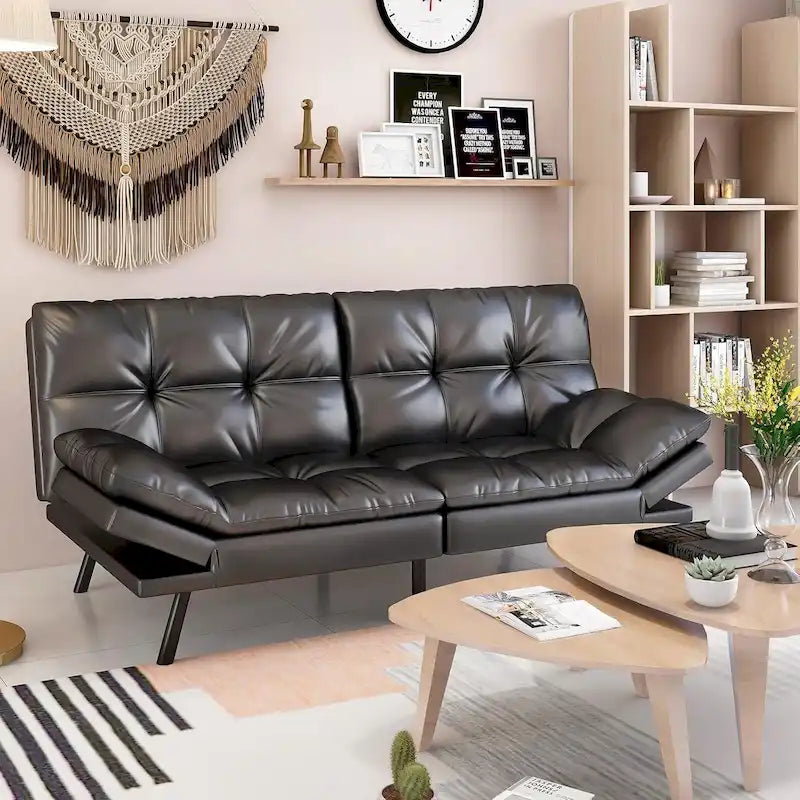 Futon Sofa Bed Memory Foam Couch Sleeper Daybed Foldable Convertible Loveseat