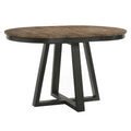 Tavolo rotondo alto da bancone Harper con base in stile cavalletto, marrone spazzolato e color noce pecan