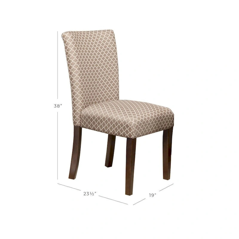 Chaises Parsons HomePop couleur crème moka à motif quatre-feuilles (ensemble de 2)