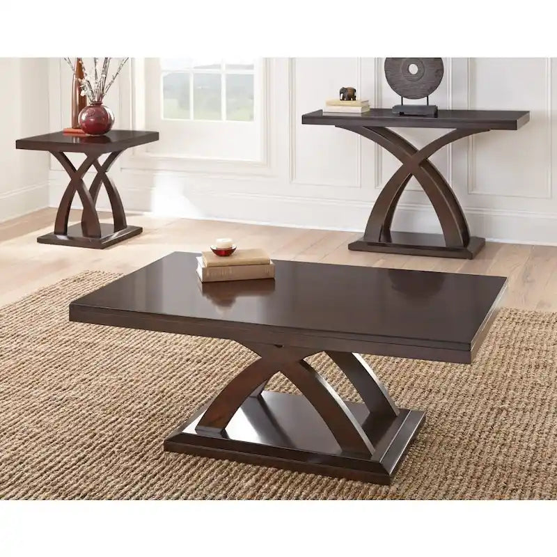 Steve Silver Avellino moderner Couchtisch aus Holz mit Espresso-Finish