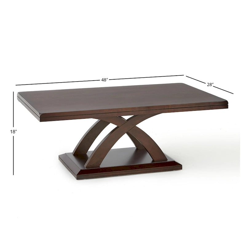 Steve Silver Avellino moderner Couchtisch aus Holz mit Espresso-Finish