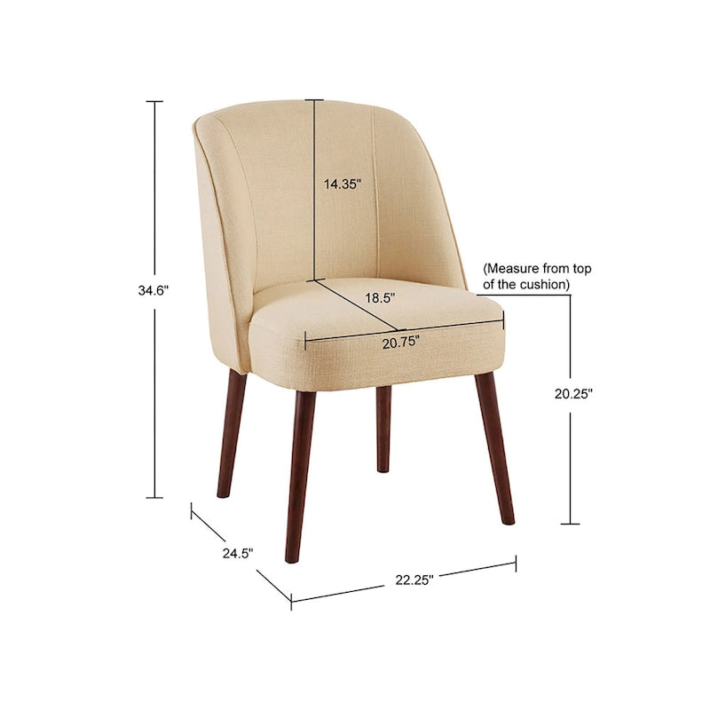 Madison Park Larkin természetes színű, lekerekített háttámlájú étkezőszék – 22.25w x 24.5d x 34.6h