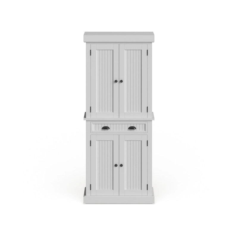 Homestyles Nantucket Vorratsschrank in geschliffenem Off-White mit vier Türen – N/A