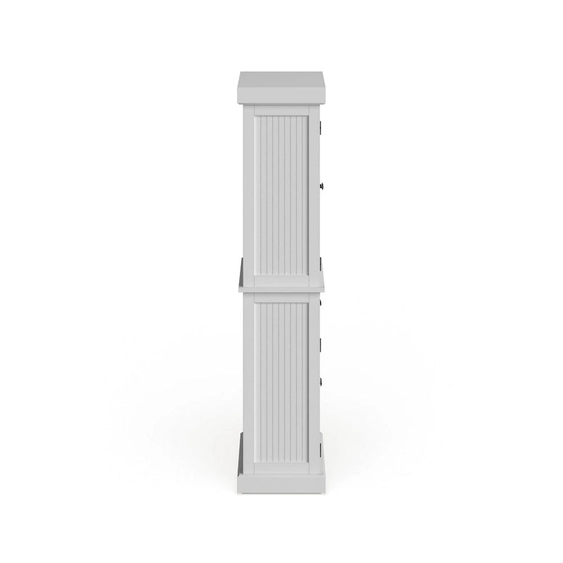 Homestyles Nantucket Vorratsschrank in geschliffenem Off-White mit vier Türen – N/A