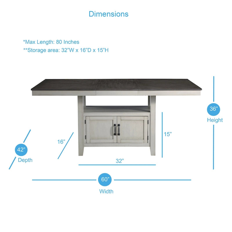Steve Silver Hasbrook 80-Inch Counter Height Dining Table