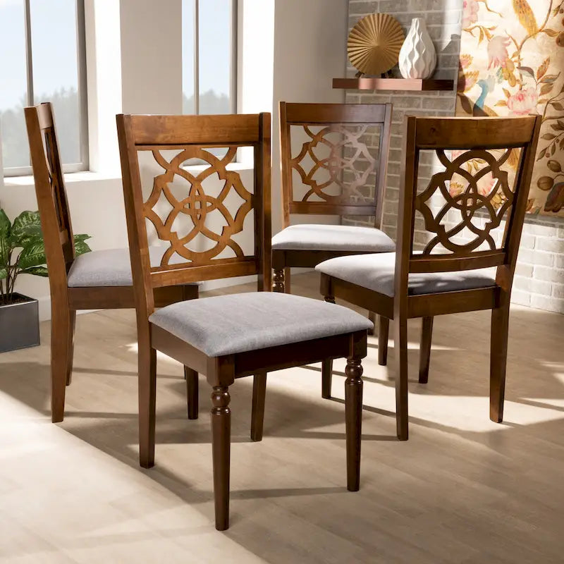 Ensemble de 4 chaises de salle à manger modernes et contemporaines Lylah