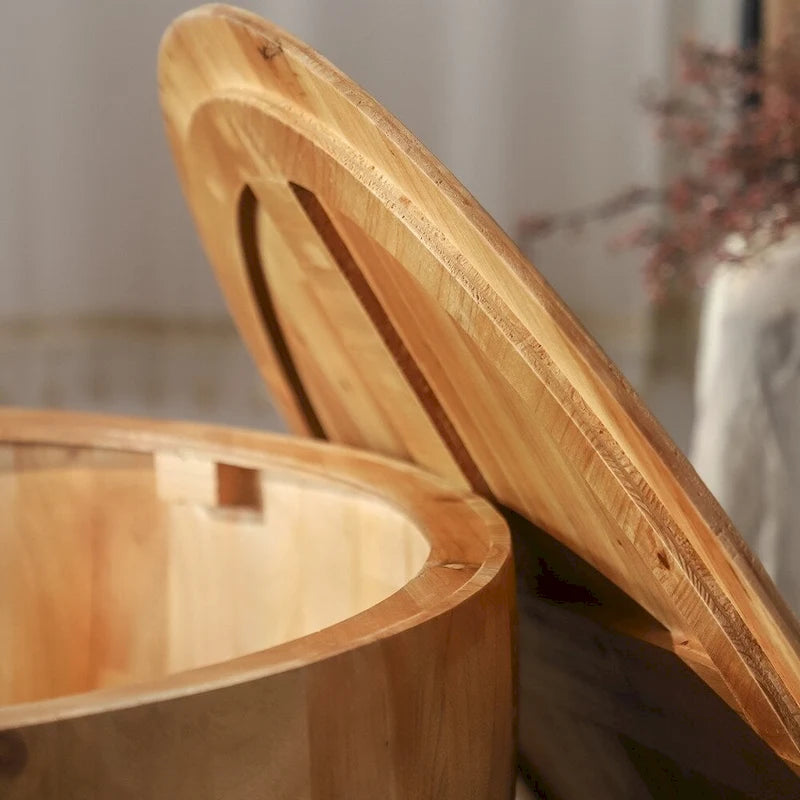 Couchtisch aus Holz im Vintage-Stil, tonnenförmig
