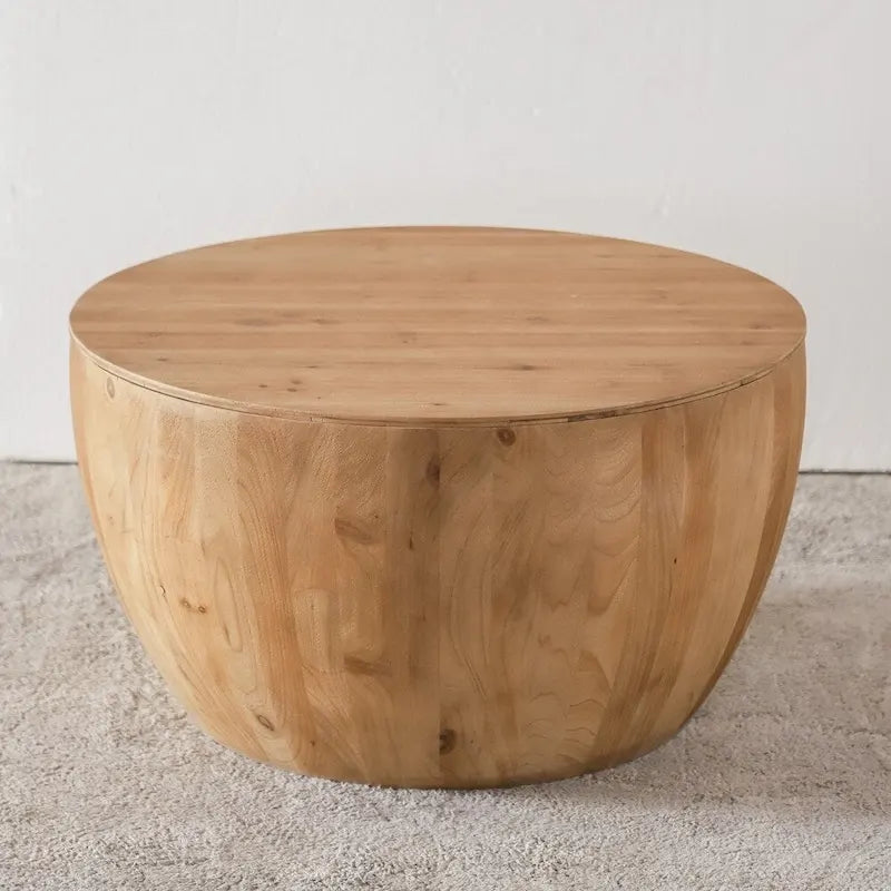 Couchtisch aus Holz im Vintage-Stil, tonnenförmig