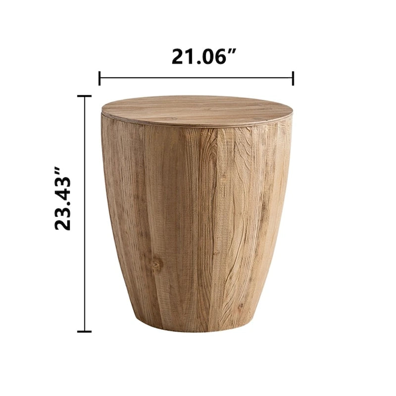Couchtisch aus Holz im Vintage-Stil, tonnenförmig