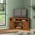 Bridgevine Home 52 hüvelykes sarok TV-állvány konzol legfeljebb 55 hüvelykes tévékhez, összeszerelés nélkül, whiskey színben