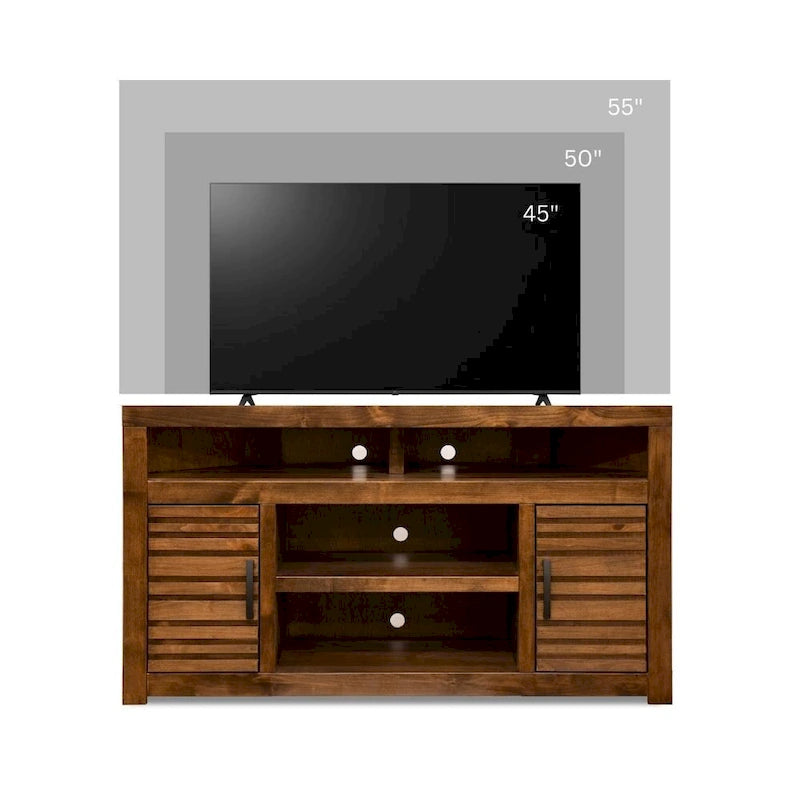 Bridgevine Home 52 hüvelykes sarok TV-állvány konzol legfeljebb 55 hüvelykes tévékhez, összeszerelés nélkül, whiskey színben