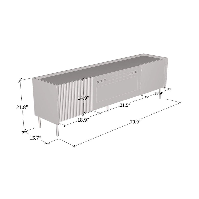 Brandy 180 BL-EF Kamin-TV-Schrank