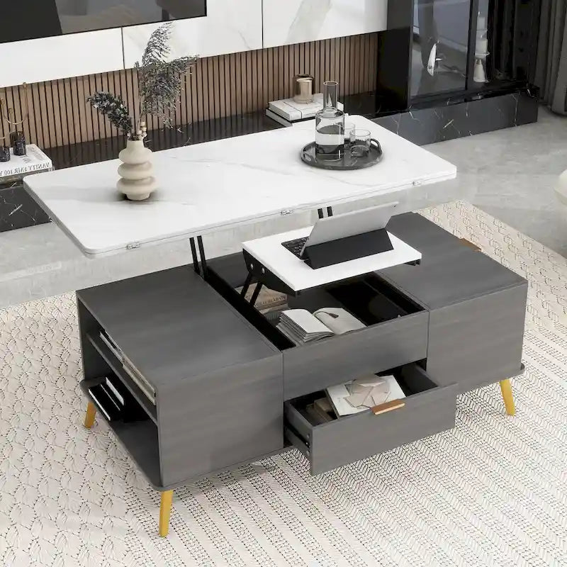 Çok İşlevli, Çekmeceli Modern Kaldırılabilir Üstlü Sehpa