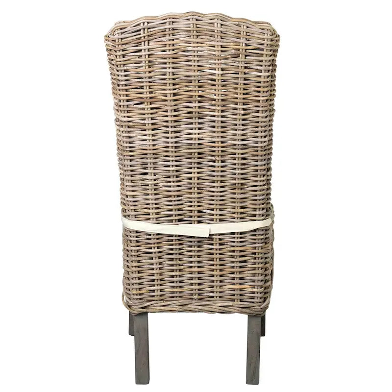 Set di 2 sedie da pranzo imbottite in rattan naturale di East at Main