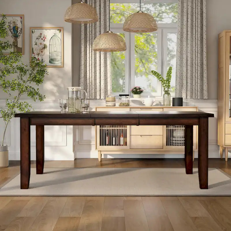 Mesa de comedor extensible de cerezo estilo cottage Paur de 78 pulgadas de Furniture of America