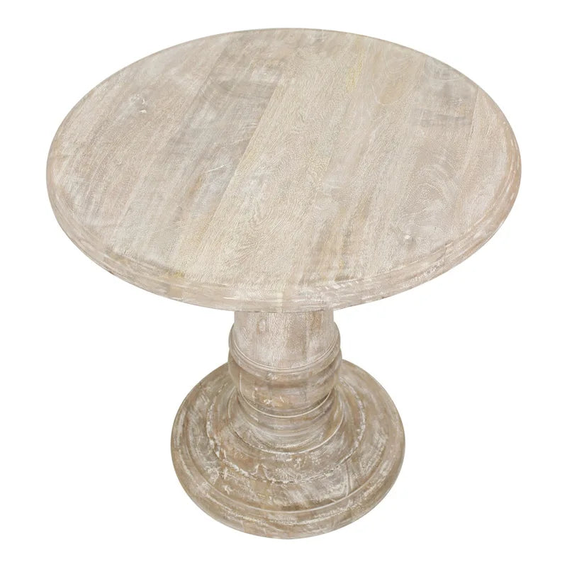 Table d’appoint ronde Kafe en bois de manguier naturel par East at Main