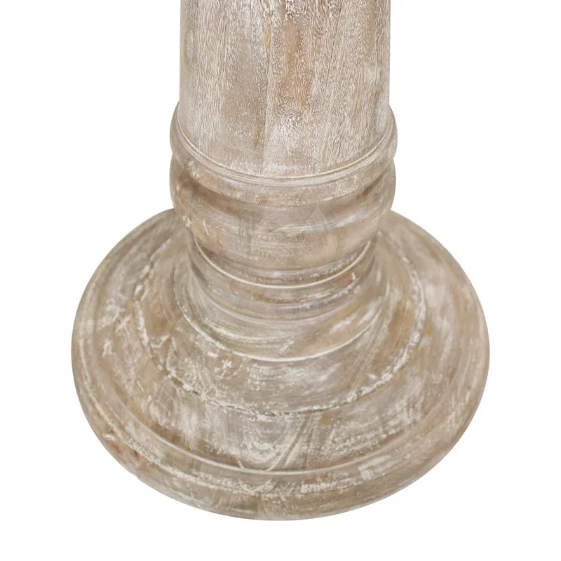 Table d’appoint ronde Kafe en bois de manguier naturel par East at Main