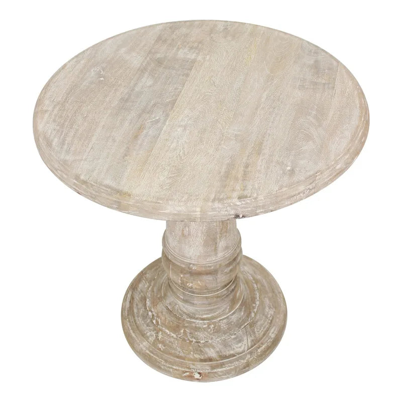 Table d’appoint ronde Kafe en bois de manguier naturel par East at Main