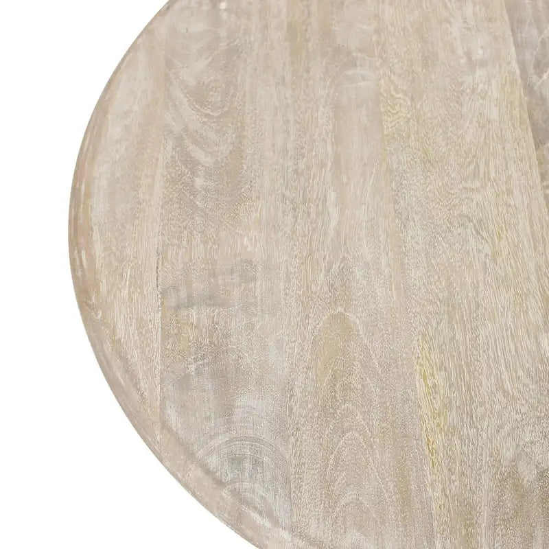 Table d’appoint ronde Kafe en bois de manguier naturel par East at Main