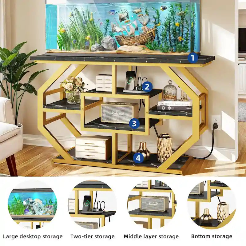 Supporto per acquario Moasis da 55-75 galloni con presa elettrica, consolle per ingresso
