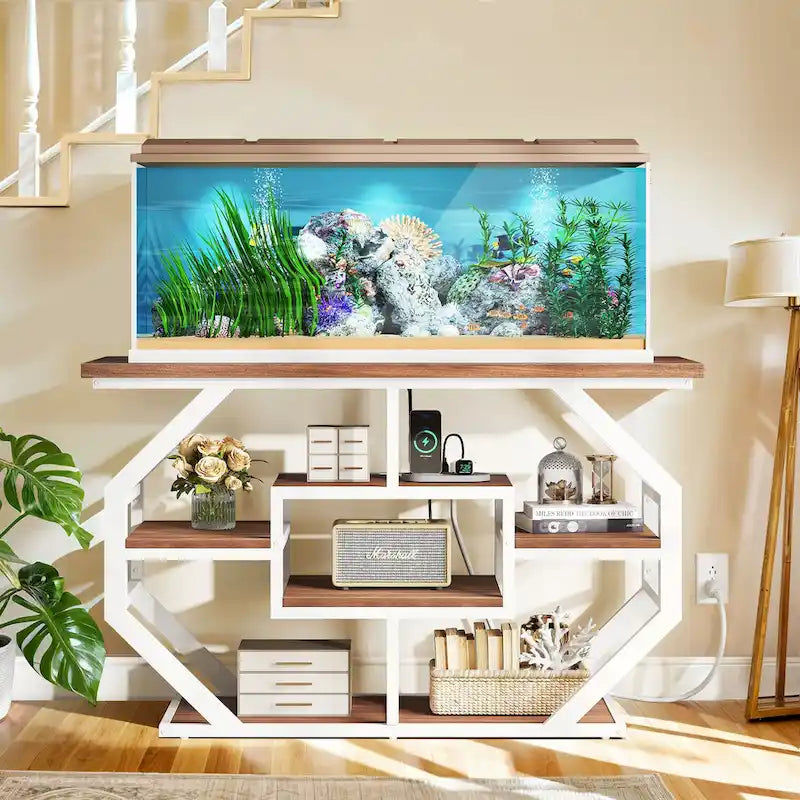 Supporto per acquario Moasis da 55-75 galloni con presa elettrica, consolle per ingresso