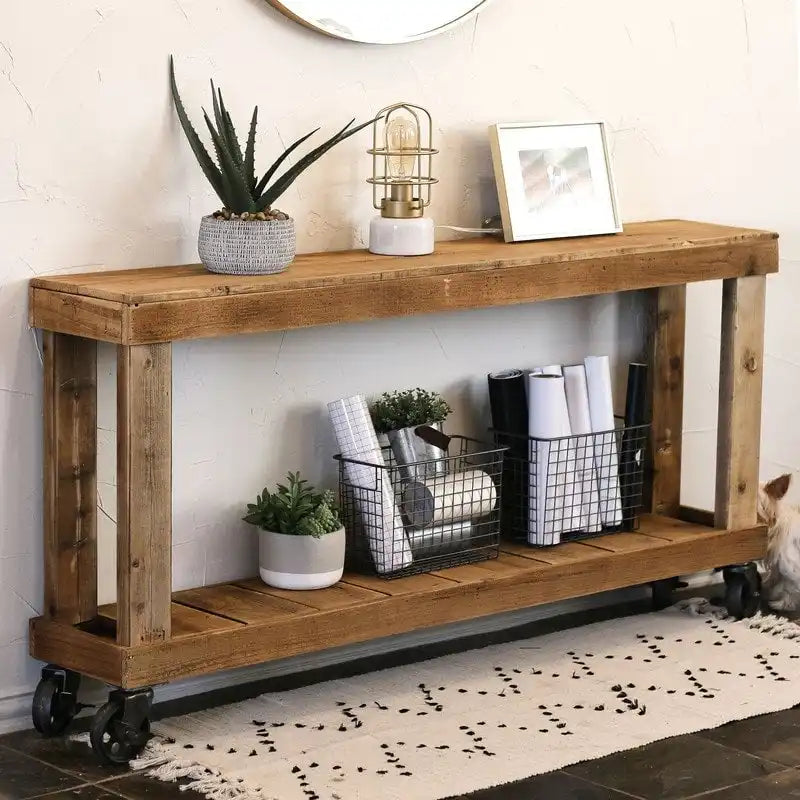 Natural 60 Luxe-consoletafel op wielen
