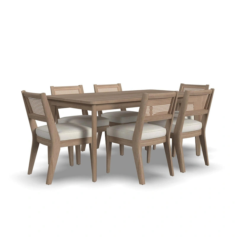 Brentwood 7-teiliges rechteckiges Esszimmer-Set aus braunem Holz von Homestyles