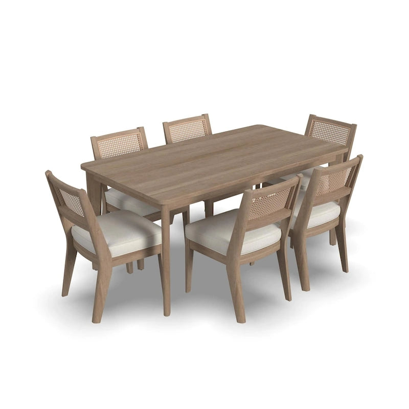 Brentwood 7-teiliges rechteckiges Esszimmer-Set aus braunem Holz von Homestyles