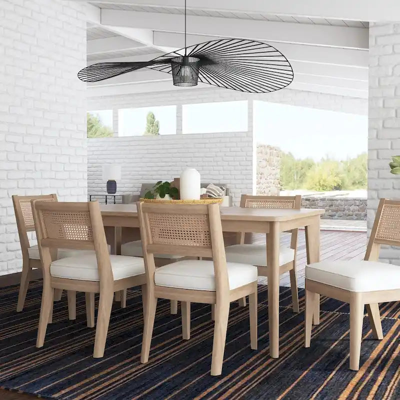 Brentwood 7-teiliges rechteckiges Esszimmer-Set aus braunem Holz von Homestyles