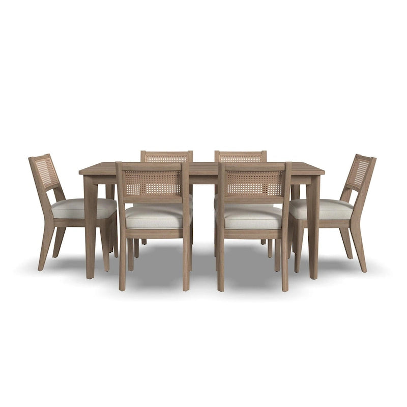 Brentwood 7-teiliges rechteckiges Esszimmer-Set aus braunem Holz von Homestyles