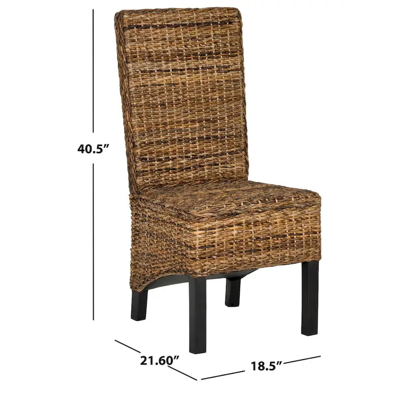 SAFAVIEH Pembrooke Esszimmerstuhl aus natürlichem Rattan (2er-Set) – 19 W x 22 D x 41 H