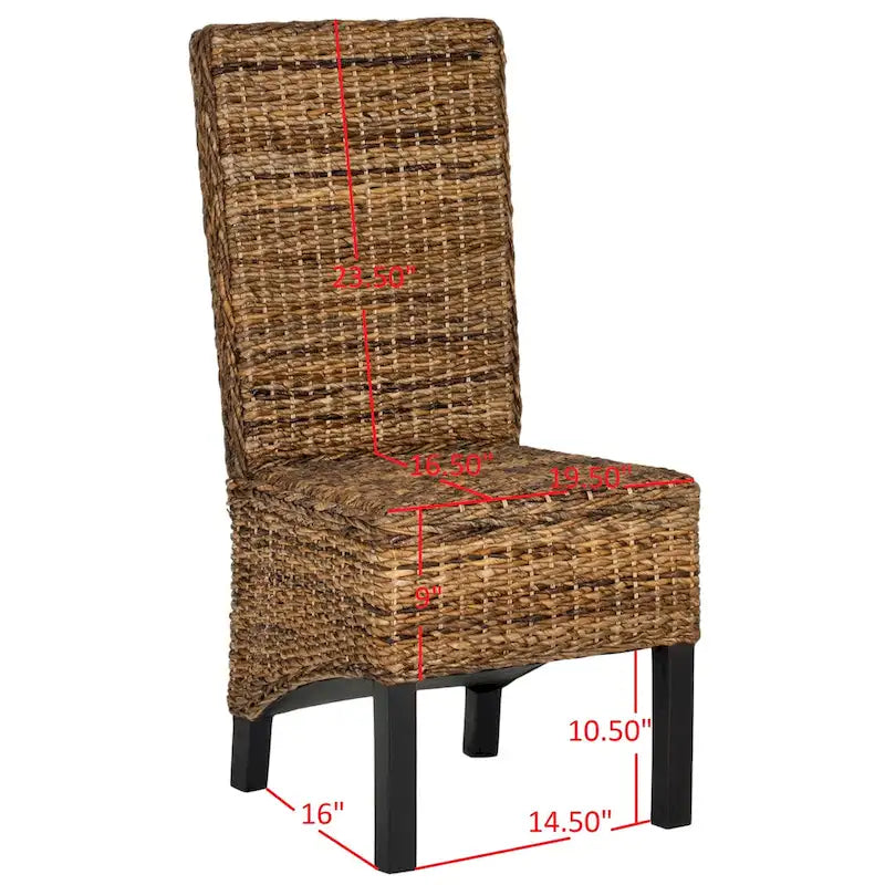 SAFAVIEH Pembrooke Esszimmerstuhl aus natürlichem Rattan (2er-Set) – 19 W x 22 D x 41 H