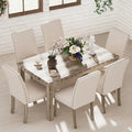 Ensemble de table à manger de ferme Morden Fort, table rectangulaire et chaises, 7 pièces