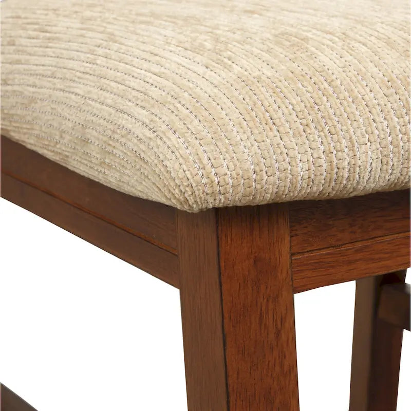 Roundhill Furniture Karven Essgruppe aus Holz mit 9 Teilen, ausziehbarer Esstisch mit Wangengestell und 8 Stühlen, dunkle Haselnussfarbe