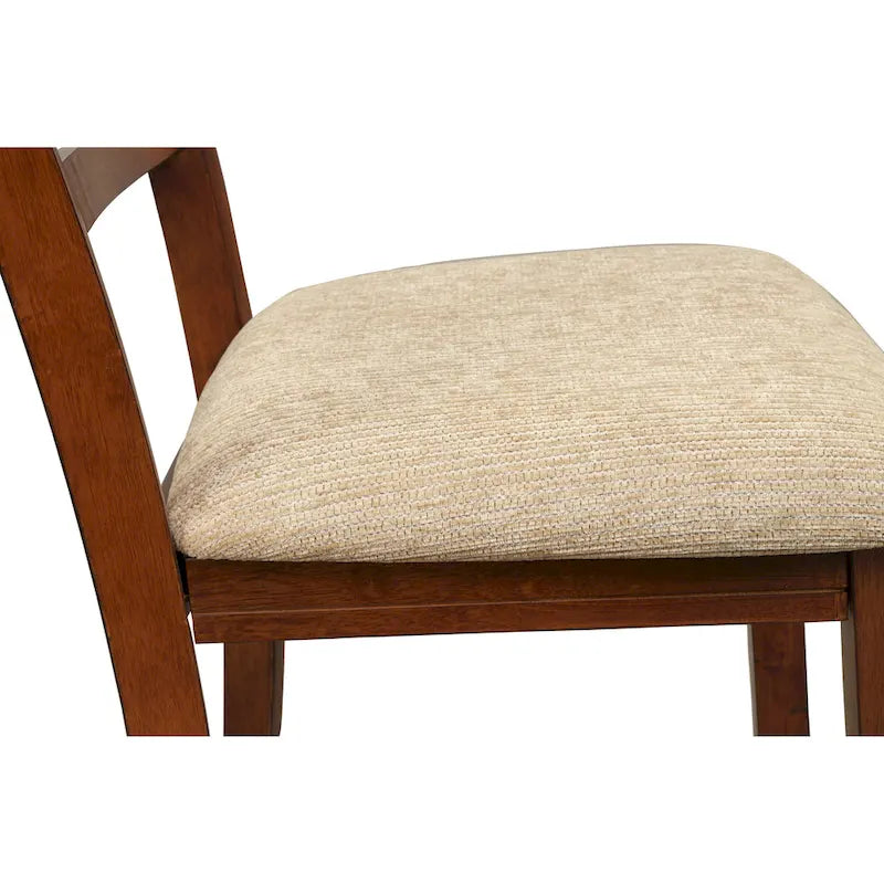 Roundhill Furniture Karven Essgruppe aus Holz mit 9 Teilen, ausziehbarer Esstisch mit Wangengestell und 8 Stühlen, dunkle Haselnussfarbe