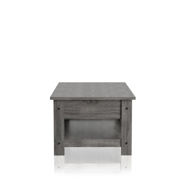 Aranda rustiikinharmaa 43 tuuman puinen sohvapöytä yhdellä hyllyllä, valmistaja Furniture of America