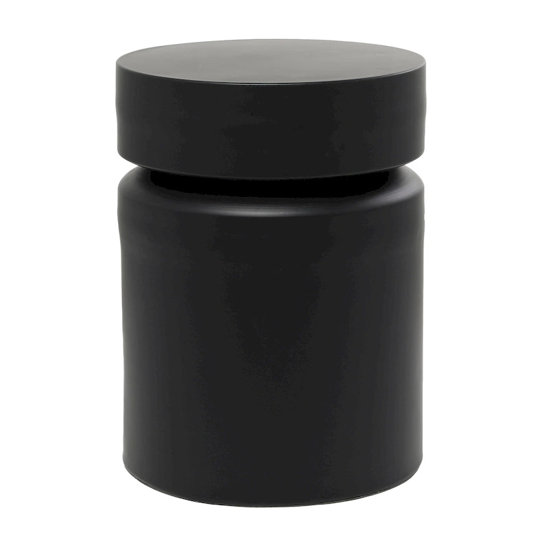 Table d’appoint tambour en métal — cuivre ou noir — Roche River Decor