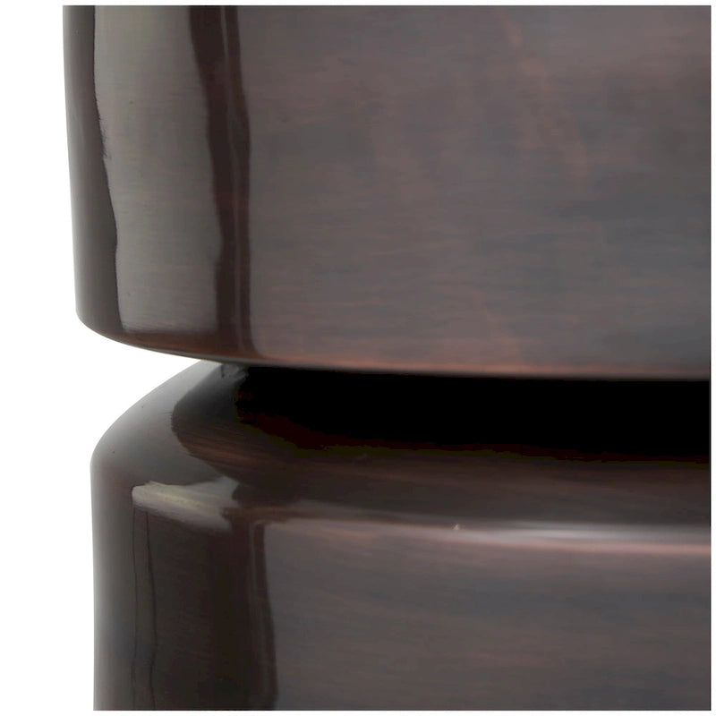 Table d’appoint tambour en métal — cuivre ou noir — Roche River Decor