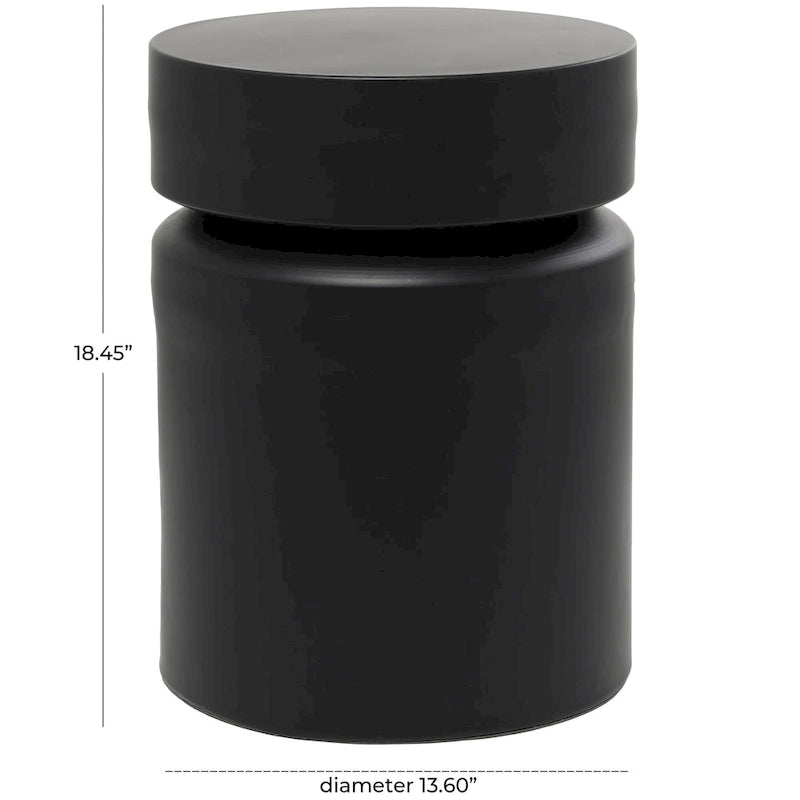 Table d’appoint tambour en métal — cuivre ou noir — Roche River Decor
